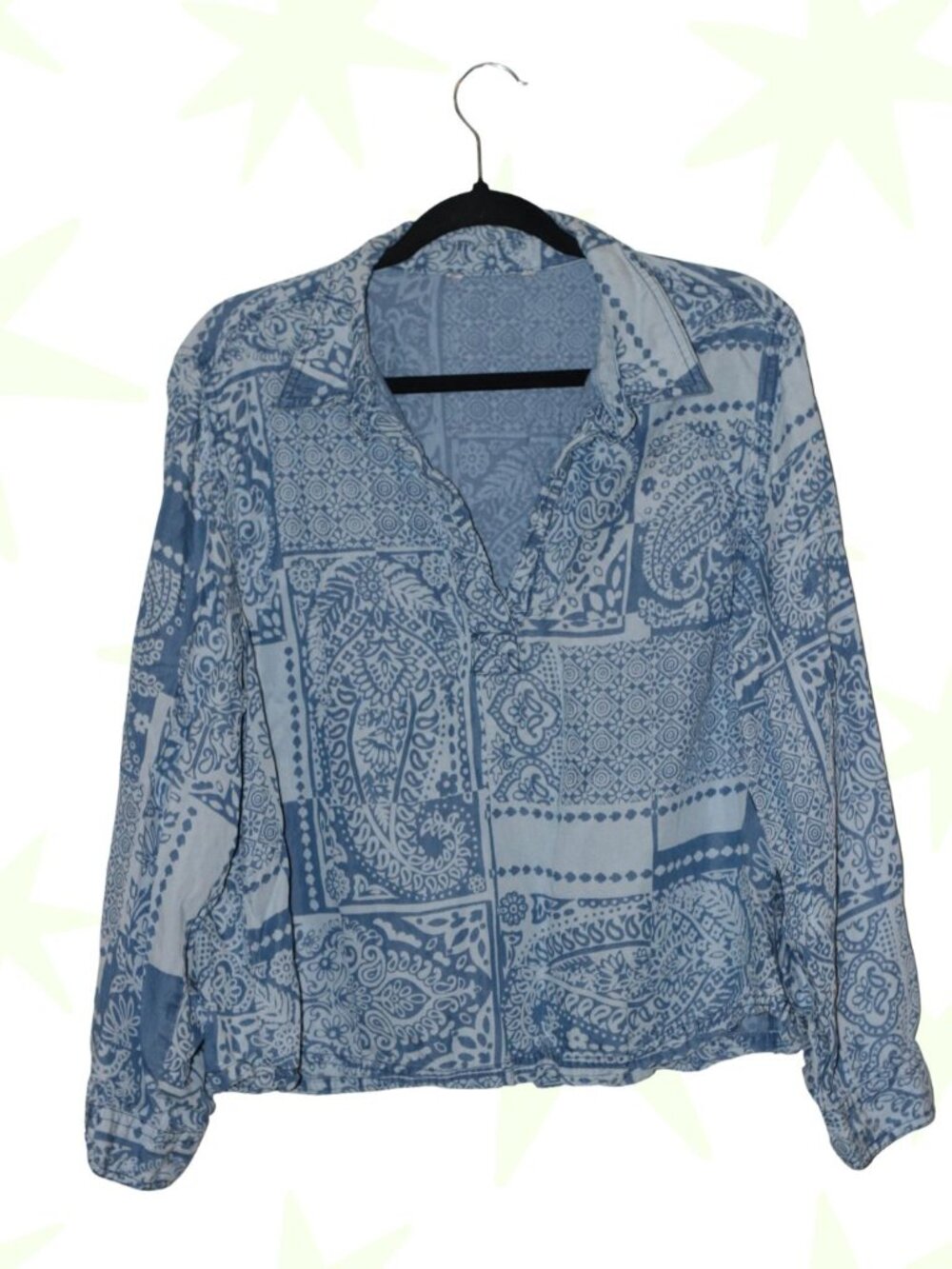 Unbranded 100% lyocell paisley peasant style oversized blouse L